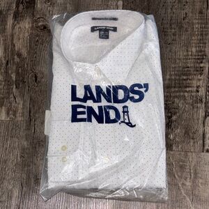 Lands End No Iron Supima Pinpoint Dress Shirt